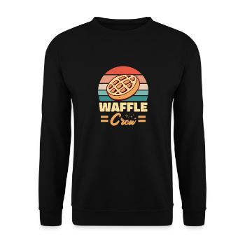 Waffle Crew Breakfast Pancakes Baking Fans - Unisex Sweatshirt - black - Front - Alina (178cm) & Michal (187cm)