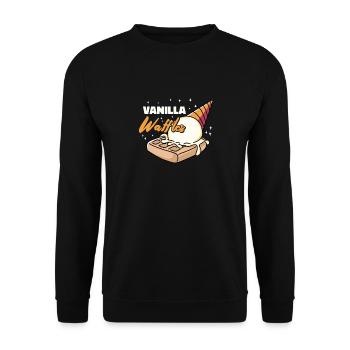 Vanillewaffeln Sirup Frühstückswaffeln - Unisex Pullover - Schwarz - Vorne - Alina (178cm) & Michal (187cm)