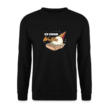 Eiscreme Waffeln Sirup Frühstückswaffeln - Unisex Pullover - Schwarz - Vorne - Alina (178cm) & Michal (187cm)