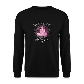 Zen Since 2020 - Namaste Mindfulness 5th Birthday - Unisex Sweatshirt - black - Front - Alina (178cm) & Michal (187cm)