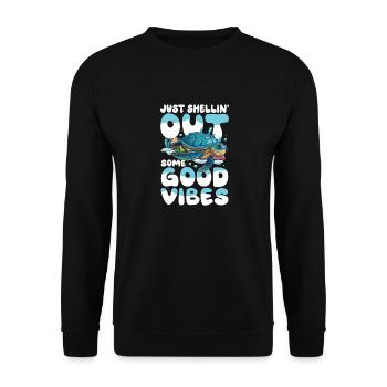 Dive with the Turtles - Ocean Lover für Ozean - Unisex Pullover - Schwarz - Vorne - Alina (178cm) & Michal (187cm)