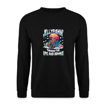 Jellyfishin' Through The Ups and Downs - Unisex Pullover - Schwarz - Vorne - Alina (178cm) & Michal (187cm)