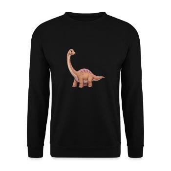 Dino Cartoon Apatosaurus - Unisex Pullover - Schwarz - Vorne - Alina (178cm) & Michal (187cm)