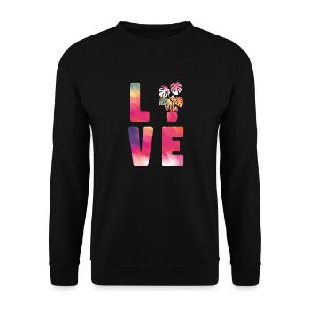 Plant Lover Gardening Monstera - Unisex Pullover - Schwarz - Vorne - Alina (178cm) & Michal (187cm)