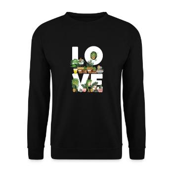 Amoureux des plantes Jardinage Amour - Sweat-shirt Unisexe - noir - Devant - Alina (178cm) & Michal (187cm)