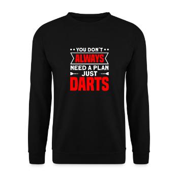 Dart Dartspieler Dartspiel Herren - Unisex Pullover - Schwarz - Vorne - Alina (178cm) & Michal (187cm)