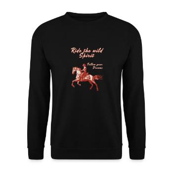 Montez à bord du Wild Spirit : suivez votre rêve - Sweat-shirt Unisexe - noir - Devant - Alina (178cm) & Michal (187cm)