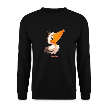 Pelicans Pelican - Unisex Sweatshirt - black - Front - Alina (178cm) & Michal (187cm)