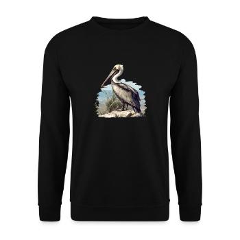 Pelicans Pelican - Unisex Sweatshirt - black - Front - Alina (178cm) & Michal (187cm)