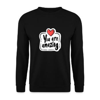 Tu es incroyable - Sweat-shirt Unisexe - noir - Devant - Alina (178cm) & Michal (187cm)