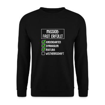 Matura Abschluss KINDERGARTEN GYMNASIUM MATURA - Unisex Pullover - Schwarz - Vorne - Alina (178cm) & Michal (187cm)