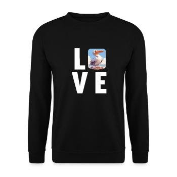 Pelicans Pelican - Unisex Sweatshirt - black - Front - Alina (178cm) & Michal (187cm)