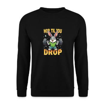 Fitness Bunny Fitness -workout Rabbit Bodybuilding - Unisex Sweatshirt - black - Front - Alina (178cm) & Michal (187cm)