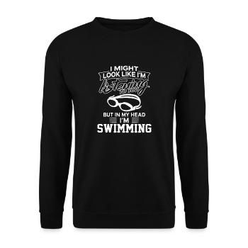 In My Head I Am Swimming - Unisex Sweatshirt - black - Front - Alina (178cm) & Michal (187cm)