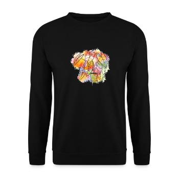 Amateur de plantes jardinage Aquarelle - Sweat-shirt Unisexe - noir - Devant - Alina (178cm) & Michal (187cm)
