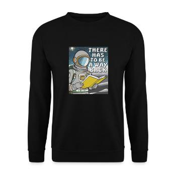 ASTRONAUT BUCH THERE HAS TO BE A WAY BACK - Unisex Pullover - Schwarz - Vorne - Alina (178cm) & Michal (187cm)