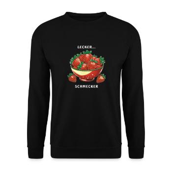 STRAWBERRY PEEL DELICIOUS TASTER - Unisex Sweatshirt - black - Front - Alina (178cm) & Michal (187cm)
