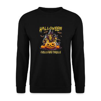 HALLOWEEN CHILLS AND THRILLS - Unisex Sweatshirt - black - Front - Alina (178cm) & Michal (187cm)