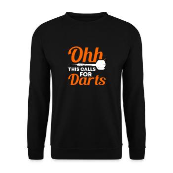 Dart Dartspieler Dartspiel Herren - Unisex Pullover - Schwarz - Vorne - Alina (178cm) & Michal (187cm)