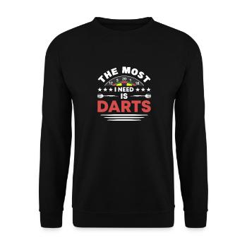 Dart Dartspieler Dartspiel Herren - Unisex Pullover - Schwarz - Vorne - Alina (178cm) & Michal (187cm)