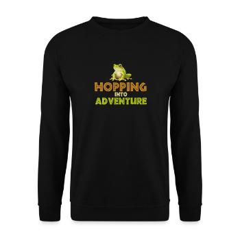 Hopping Into Adventure Frogs Nature Joy - Unisex Sweatshirt - black - Front - Alina (178cm) & Michal (187cm)