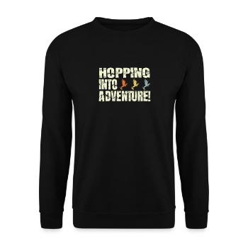 Hopping Into Adventure Frogs Nature Joy - Unisex Sweatshirt - black - Front - Alina (178cm) & Michal (187cm)