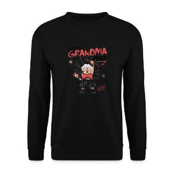 Badass Grandma Since 1955 – Retro 70 Jahre - Unisex Pullover - Schwarz - Vorne - Alina (178cm) & Michal (187cm)