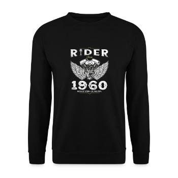Cycliste depuis 1960 - 65 ans de route, d’huile et de carburant - Sweat-shirt Unisexe - noir - Devant - Alina (178cm) & Michal (187cm)