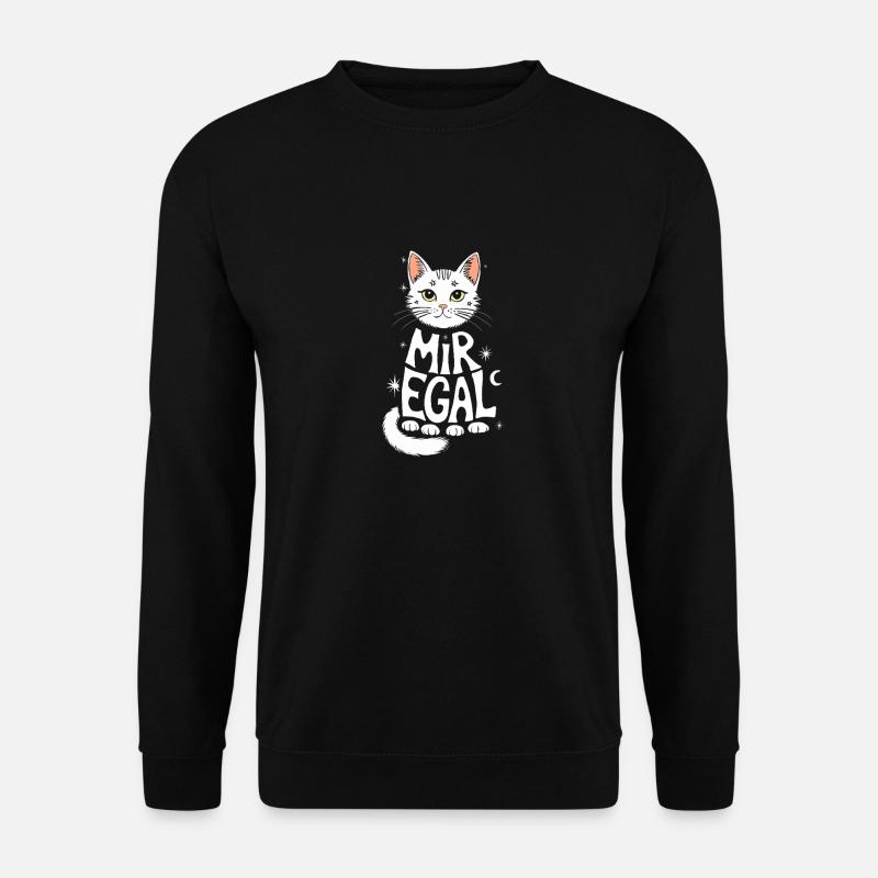 Faule Katze Kätzchen Spruch Katzenfreund Geschenk - Unisex Pullover - Schwarz