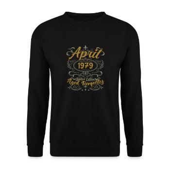 Avril 1979 Cadeau Anniversaire April 1979 - Sweat-shirt Unisexe - noir - Devant - Alina (178cm) & Michal (187cm)