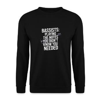 Basse, Guitariste, Musicien, Matériel, Funk, Rock, Jazz - Sweat-shirt Unisexe - noir - Devant - Alina (178cm) & Michal (187cm)