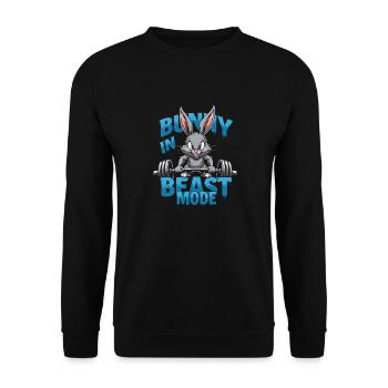 Fitness Bunny Fitness -workout Rabbit Bodybuilding - Unisex Sweatshirt - black - Front - Alina (178cm) & Michal (187cm)