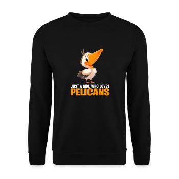 Pelicans Pelican - Unisex Sweatshirt - black - Front - Alina (178cm) & Michal (187cm)