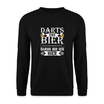 Fléchettes et bière uniquement pour les vrais gagnants - Sweat-shirt Unisexe - noir - Devant - Alina (178cm) & Michal (187cm)