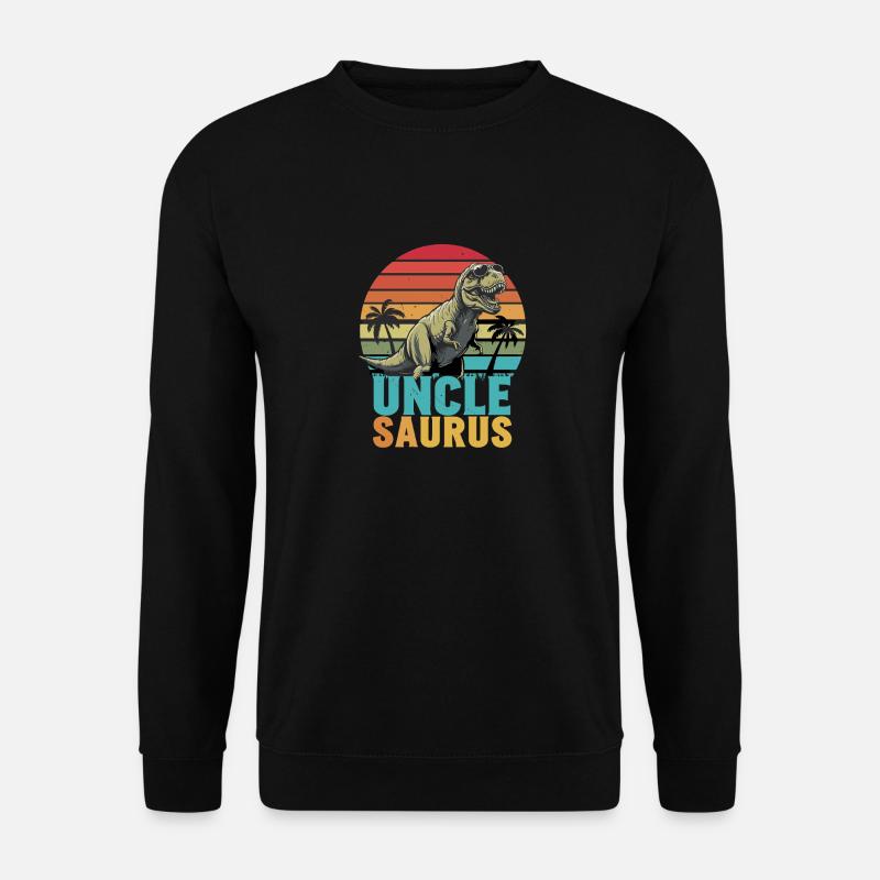 Unclesaurus Retro Dinosaur Motiv mit - Unisex Pullover - Schwarz