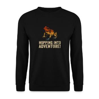 Hopping Into Adventure Frogs Nature Joy - Unisex Sweatshirt - black - Front - Alina (178cm) & Michal (187cm)