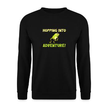 Hopping Into Adventure Frogs Nature Joy - Unisex Sweatshirt - black - Front - Alina (178cm) & Michal (187cm)