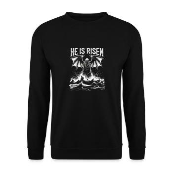 Er ist auferstanden, alter Cthulhu - Unisex Pullover - Schwarz - Vorne - Alina (178cm) & Michal (187cm)