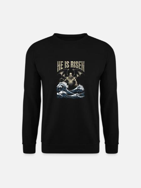 Cthulhu, He Is Risen, Vintage Cthulhu - Unisex Sweatshirt - black