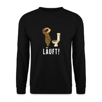 Sloth pees tomorrow funny saying runs - Unisex Sweatshirt - black - Front - Alina (178cm) & Michal (187cm)