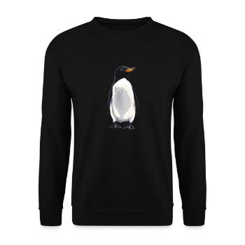 Pinguine Pinguin - Unisex Pullover - Schwarz - Vorne - Alina (178cm) & Michal (187cm)