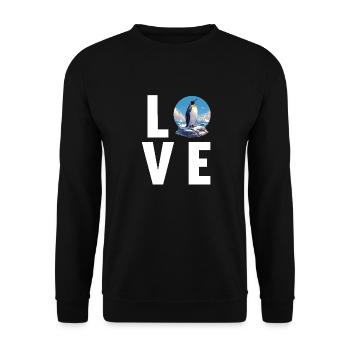 Penguins Penguin - Unisex Sweatshirt - black - Front - Alina (178cm) & Michal (187cm)