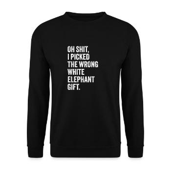 mauvais cadeau éléphant blanc haha like - Sweat-shirt Unisexe - noir - Devant - Alina (178cm) & Michal (187cm)