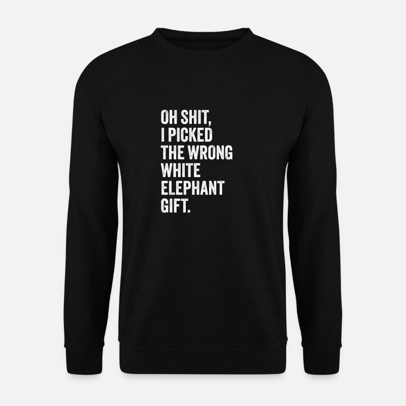 wrong white elephant gift haha wie - Unisex Pullover - Schwarz