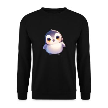 Pinguine Pinguin - Unisex Pullover - Schwarz - Vorne - Alina (178cm) & Michal (187cm)