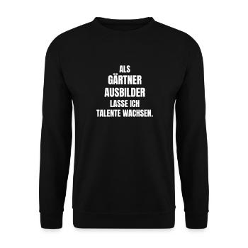 Gärtner Trainer lets talents grow. - Unisex Sweatshirt - black - Front - Alina (178cm) & Michal (187cm)