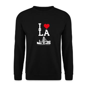 I Love LA Cool Heart Flag Los Angeles Golden Gate - Unisex Sweatshirt - black - Front - Alina (178cm) & Michal (187cm)