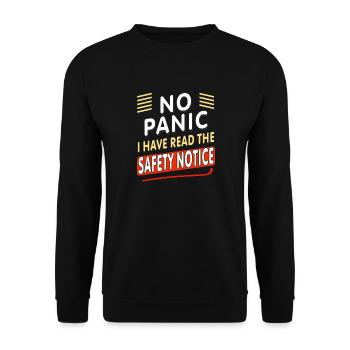 No Panic - Unisex Sweatshirt - black - Front - Alina (178cm) & Michal (187cm)