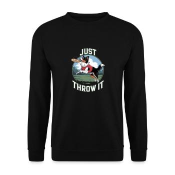 Il suffit de le lancer frisbee chien amusant dans la conception du parc - Sweat-shirt Unisexe - noir - Devant - Alina (178cm) & Michal (187cm)