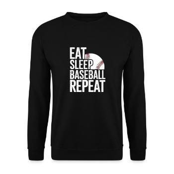 Manger dormir baseball répéter - Sweat-shirt Unisexe - noir - Devant - Alina (178cm) & Michal (187cm)